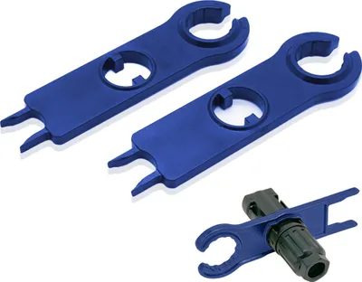 Produktbild von 2 Stück Photovoltaik-Steckverbinder, 2 Stück Photovoltaik-Steckverbinderschlüssel – Blau