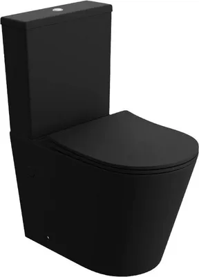 Produktbild von Lavita |  WC-Kompakt - Neptun Black, spülrandloses, Stand-WC, Tiefspüler, Soft-Close, WC-Sitz abnehmbar, Universalabgang, Schwarz matt
