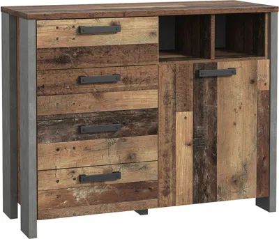 Zdjęcie produktu dla Kommode >Celon< in Old Wood Vintage - 106,7x86,3x41,6cm (BxHxT)