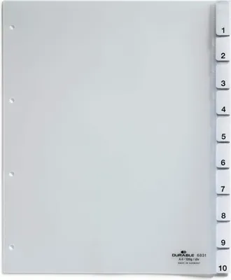 Immagine prodotto di DURABLE Divisorio A4+ 10 tasti termosaldati, Trasparente, 683119