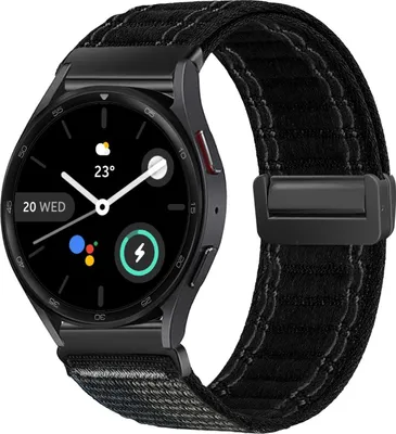 Produktbild von Smartwatch Armband für Samsung Galaxy Watch5 Pro 45mm Nylon Textil Band Ersatzband Wechselband Magnetverschluss flexibel atmungsaktiv Schwarz