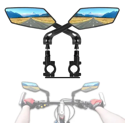 Image de Ensemble de rétroviseurs pour vélo, gauche et droite, pliables, rotatifs à 360°, universels, pour vélo, vélo électrique, vélo de randonnée, avec outil