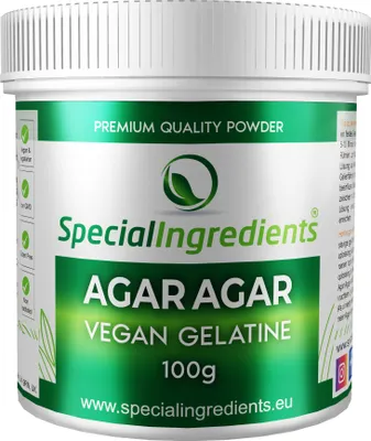 Zdjęcie produktu dla Special Ingredients Agar Agar Powder 100 g - Wegańska alternatywa dla żelatyny, naturalny środek żelujący, spożywczy