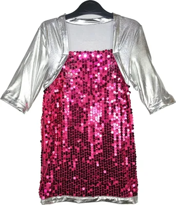 Produktbild von Pinkes Kinder Pailletten Kleid / Größe: 128 (6-7 Jahre)