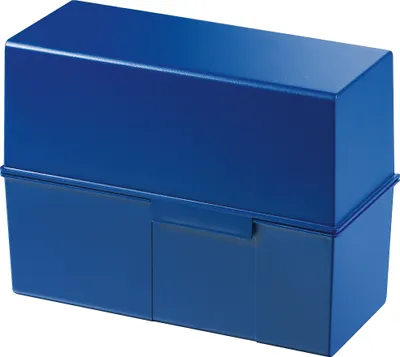 Produktbild von HAN Karteikasten DIN A5 quer Kunststoff blau für 450 Karten unbestückt