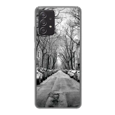 Produktbild von MuchoWow® Handyhülle Schutzhülle Hülle für Samsung galaxy a73 Geparkte Autos in New York - schwarz und weiß Silikon Softcase Handy Hülle - Handyhülle