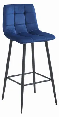Produktbild von Barhocker Arceto aus blauem Samt und Stahl