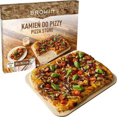 Produktbild von BROWIN 38 x 30,5 cm - Kordierit Pizza Stein / Pizzastein / Backstein