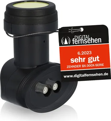 Produktbild von ZEHNDER Twin LNB, LTE Abschirmung, Sun Protect UV Schutz, Digital 2Fach 4K LNB für 2 Teilnehmer, für Fernseher Sat Receiver, HD LNC für Satellitenschüssel Satelliten Schüssel