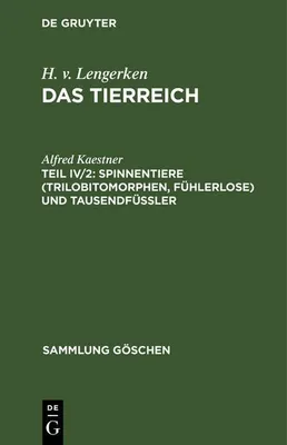 Produktbild von Spinnentiere (Trilobitomorphen, Fühlerlose) und Tausendfüßler
