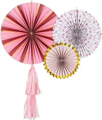 Zdjęcie produktu dla Wachlarz dekoracyjny z nadrukiem 43/35/26cm/3szt. kwiatów