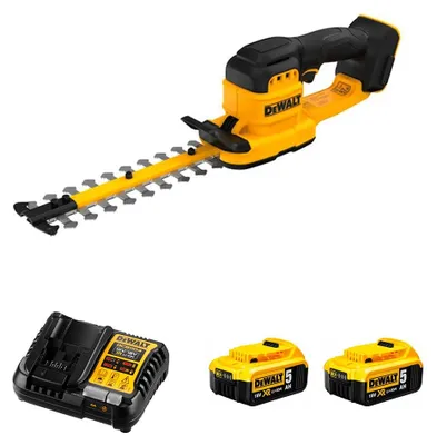 Produktbild von Heckenschere DeWALT DCMHT520P2-SK (2 x 5,0 Ah + DCB1104)