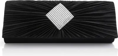 Produktbild von 10,8 Zoll schwarze Umschlag Abendtasche Kupplungen Geldbörsen Handtasche, schillernde Umhängetasche, Umhängetasche für Hochzeitsfeier