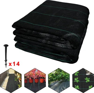 Produktbild von XMTECH 2x5m Unkrautvlies Gartenvlies 100g/m² Unkrautsperre Unkrautfolie Gegen Unkraut Reißfestes Schutzvlies Bodengewebe Mulchvlies