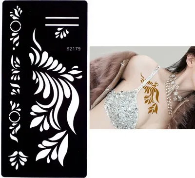 Produktbild von Henna Tattoo Schablone Airbrush Stencil Blume