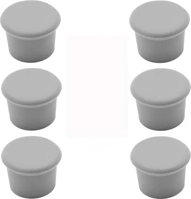 Image de INF Lot de 6 bouchons en silicone pour bouteilles de vin et autres Gris