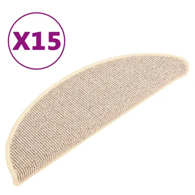Produktbild von Stufenmatten 15 Stk. 56x17x3 cm Weiß und Braun Halbrund
