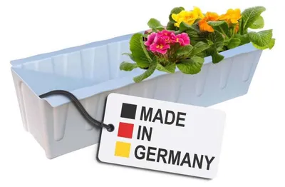Produktbild von BURI Euro-Paletten Blumenkasten | 37,3cm Weiß | Pflanzkasten für Europalette Palette | Balkonkasten | Blumentopf | aus stabilen Kunststoff | Germany