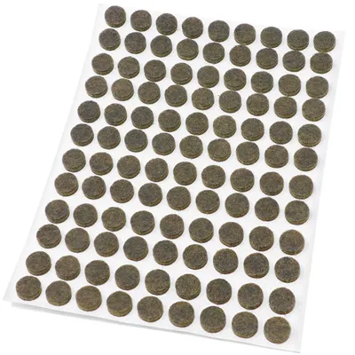 Zdjęcie produktu dla Adsamm® | 108 x samoprzylepne ślizgacze filcowe / brązowe / Ø 10 mm / okrągłe / filcowe ślizgacze meblowe o grubości 3,5 mm