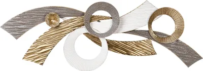 Produktbild von BELIANI Wanddekoration Gold Metall 90 x 31 cm Handgefertigt Glamouröser Stil Akzentstück Kunstwerk Dekoration für Wände