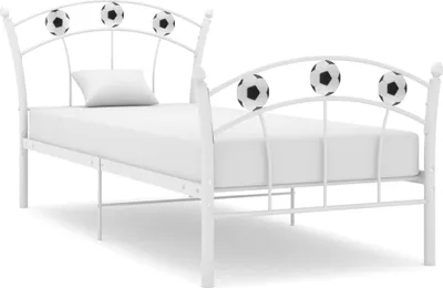 Image de Cadre de lit sans matelas blanc métal 90x200 cm