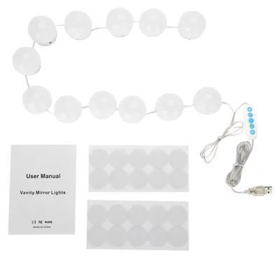 LED-Schminklicht-Set, 12-teilig, dimmbar, USB, warmweiß