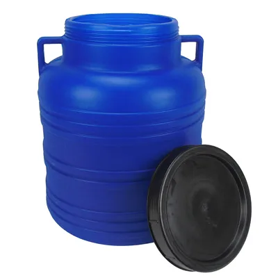 Produktbild von MIKONI Kunststofffass mit Deckel | 30 L | BLAU | Sauerkrautfass mit Griffen, Weithalsfass Mostfass Gärbehälter Gärfass Regenfass Kunststofffässer B1