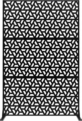 Produktbild von Metall Sichtschutz Garten – Privacyschirm Outdoor Raumteiler 183 cm – Dekorativ Braun/Schwarz