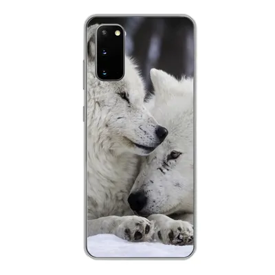 Produktbild von MuchoWow® Handyhülle Schutzhülle Hülle für Samsung Galaxy S20 Wölfe - Schnee - Familie Silikon Softcase Handy Hülle - Bild