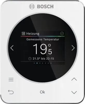Zdjęcie produktu dla BOSCH Regulator Temperatury Pokojowej CR 120, Wyświetlacz 2,4', dla 1 Obiegu Grzewczego, Klasa V, EMS 2, 116x95x21 mm