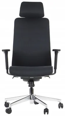 Immagine prodotto di Sedia da ufficio girevole ergonomica XELO/F, base cromata, braccioli regolabili, seduta scorrevole (avanti-indietro), nero