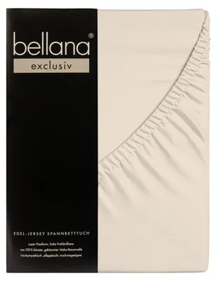 Produktbild von Bellana exclusiv - Edel-Jersey Spannbetttuch 90-100 x 200 cm creme 150g/m², 100% gekämmte Baumwolle,