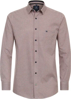 Produktbild von REDMOND Herren Freizeithemd Langarm Kent Comfort-Fit Rot gemustert M