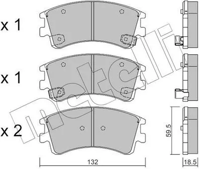 Produktbild von METELLI Bremsbeläge Satz Vorne Bremsklötze für MAZDA 6 Station Wagon (GY) 22-0476-0