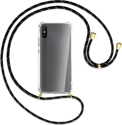 A clear product shot of a phone case with a lanyard attached, presented on a white background.