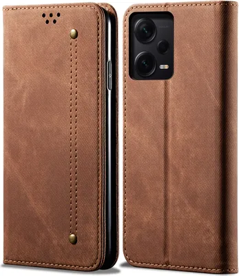 Obrázek produktu pro Redmi Note 12 Pro 5G Pouzdro, Kožené Peněženkové Pouzdro s Magnetickým Uzavíráním a Stojánkem pro Xiaomi Redmi Note 12 Pro 5G Hnědý