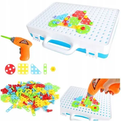 Obrázek produktu pro ISO 9427 Mozaika dětské puzzle plastové bloky + šroubovák