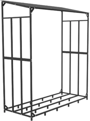 Produktbild von Holzlagerung für draußen – Brandhout Lagerregal aus Stahl – 300kg Tragkraft – 156x60x176cm