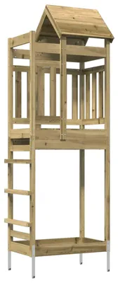 Image de Tour de jeux vidaXL marron 52,5 x 85 x 238 cm en bois massif imprégné