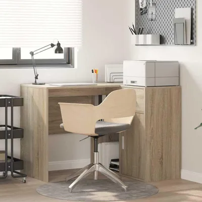 Produktbild von Möbel Eck-Schreibtisch mit Schubladen Sonoma-Eiche 102 x 88 x 75 cm - Schreibtische &2882