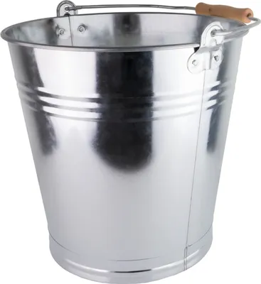 Produktbild von Zinkeimer 12 Liter mit Holzgriff, Eimer Dekoeimer, Ascheeimer Metalleimer