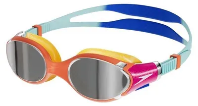 Immagine prodotto di Speedo - Occhialini da nuoto "Biofuse 2.0" con lenti specchiate, modello IG4350 (taglia unica), colore arancione/blu