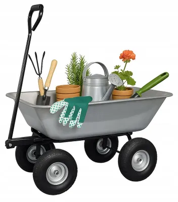 Produktbild von Bollerwagen - Handwagen faltbar - Gartenwagen 3in1 - 100L - Silber - Hochwertige Stahlkonstruktion - bis 250 kg belastbar
