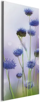 Produktbild von Wallario Premium Leinwandbild Abstrakte lila Blume in Größe 60 x 150 cm