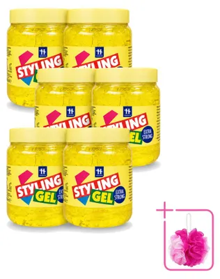 Zdjęcie produktu dla 6 sztuk żelu do stylizacji włosów Hegron, bardzo mocny, pojemność 500 ml, zestaw ekonomiczny