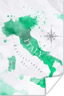 Produktbild von MuchoWow® Poster Weltkarte - Aquarell - Grün 120x180 cm - Kunstposter