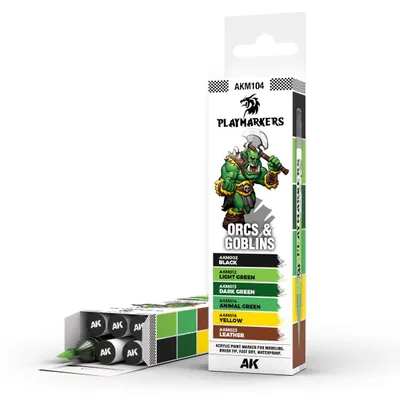 Imagen del producto de AK Interactive AKM104 - Marcadores de juego - Orcos y Goblins (6 unidades) - Nuevo
