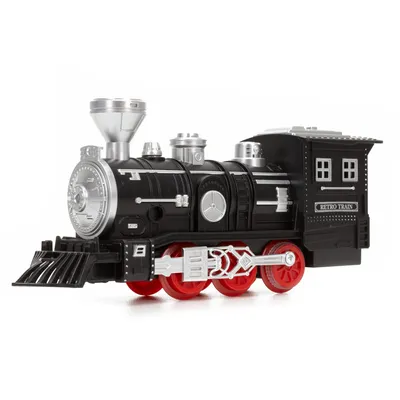 Produktbild von Springos® Dampflok-Spielzeug Lokomotive Eisenbahn mit Sound und Dampfeffekt – 5 Wagen