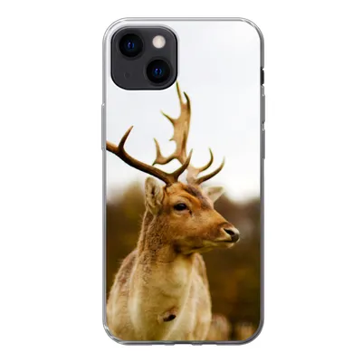 Produktbild von MuchoWow® Handyhülle Schutzhülle Hülle für iPhone 13 Damhirsch - Wald - Herde - Tiere - Natur Silikon Softcase Handy Hülle - Karteninhaber