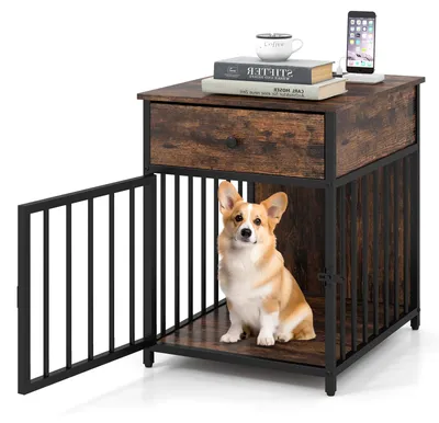Productafbeelding van FANTASK hondenmeubels voor kleine en middelgrote honden, houten hondenkennels, hondenhuisjes